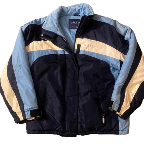 GUESS OUTERWEAR Men’s Blue White Winter Coat Size M - Picture 1 of 5